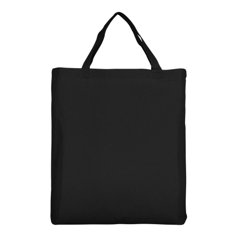 Werbeartikel TEXXILLA Baumwolltasche CLASSIC mit zwei kurzen Henkeln und Bodenfalte, ca.140 g/m² – schwarz – mit Logo bedruckt
