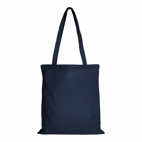 Werbeartikel TEXXILLA Baumwolltasche CLASSIC mit zwei langen Henkeln, 140 g/m² – marineblau – mit Logo bedruckt