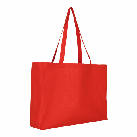 Mitarbeitergeschenk Baumwolltasche TEXXILLA – rot – mit Logodruck 140 g/m² zertifizierte Einkaufstasche für Messen & Events