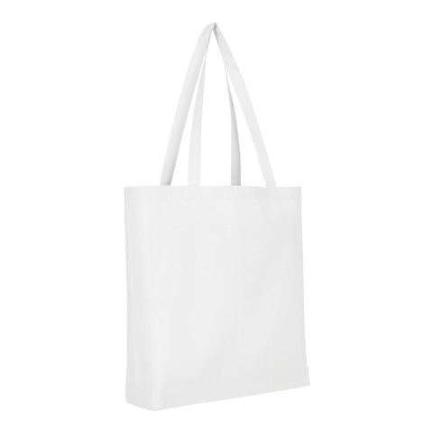 Werbeartikel TEXXILLA Baumwolltasche CLASSIC mit zwei langen Henkeln, Boden- und Seitenfalte, ca. 140g/m² – weiß – mit Logo bedruckt