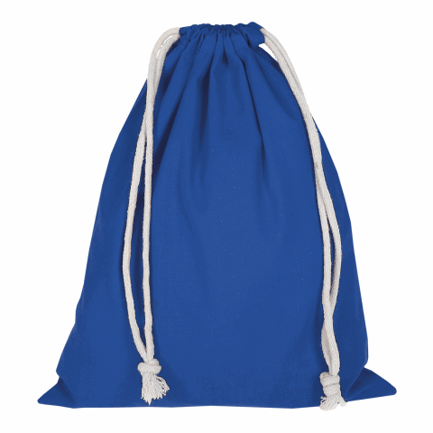 Werbeartikel TEXXILLA Zuziehbeutel aus Baumwolle, 25 x 30 cm, ca. 140 g/m² – königsblau – Jutebeutel / Stoffbeutel / Baumwolltasche / Stofftasche mit