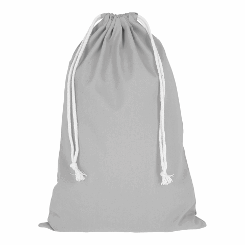 Giveaway Turnbeutel TEXXILLA – hellgrau – mit Logo bedruckt 30 x 45 cm praktischer Sportbeutel als Messe-Werbemittel für Events