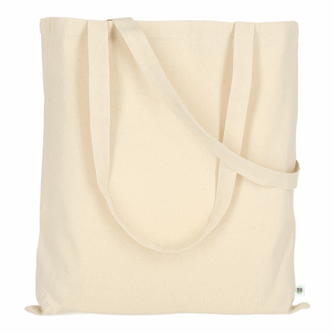 TEXXILLA Tasche mit zwei langen Henkeln aus Organic-Baumwolle, ca. 140 g/m² beige | ohne Werbeanbringung | ohne Werbeanbringung