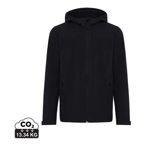 Werbeartikel IQONIQ Makalu Herren Softshelljacke aus recyceltem Polyester – schwarz – 4XL – mit Logo bedruckt