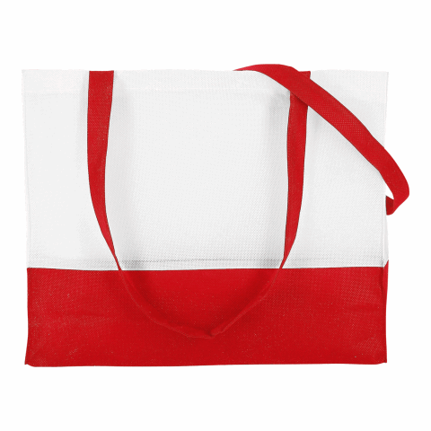 Werbeartikel TEXXILLA City-Bag 1 – weiß-rot – mit Logo bedruckt