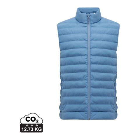 Werbeartikel IQONIQ Meru Herren Bodywarmer aus recyceltem Polyester – moon blue – XXL – mit Logo bedruckt