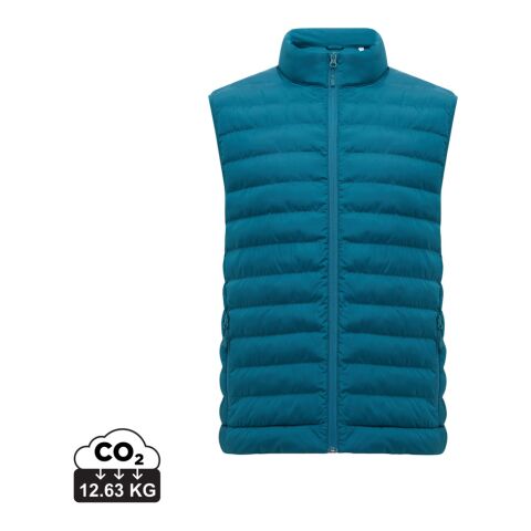 Werbeartikel IQONIQ Meru Herren Bodywarmer aus recyceltem Polyester – dark teal – XL – mit Logo bedruckt