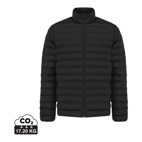 Werbeartikel IQONIQ Maiko Herren Steppjacke aus recyceltem Polyester – schwarz – XL – mit Logo bedruckt
