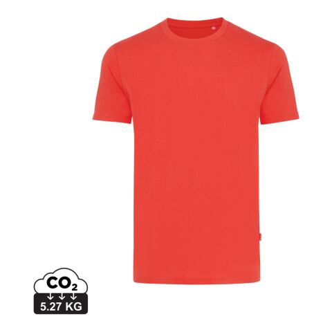 Werbeartikel Iqoniq Bryce T-Shirt aus recycelter Baumwolle – sattes rot – mit Logo bedruckt