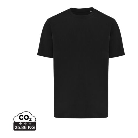 Werbeartikel IQONIQ Nikko Heavyweight T-Shirt aus recycelter Baumwolle | schwarz | mit Logo bedrucken