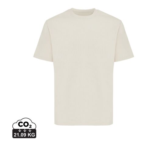 Werbeartikel IQONIQ Nikko Heavyweight T-Shirt aus recycelter Baumwolle | naturbelassen roh | mit Logo bedrucken