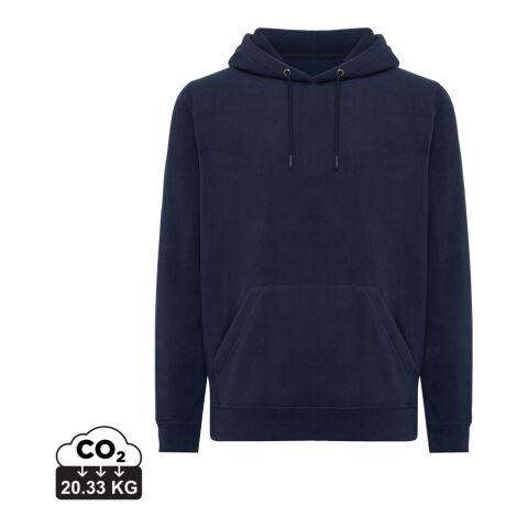 Werbeartikel Iqoniq Trivor Mikrofleece-Kapuzen-Pulli aus recyc. Polyester – navy blau – XXXL – mit Logo bedruckt
