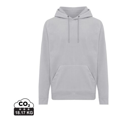 Werbeartikel Iqoniq Trivor Mikrofleece-Kapuzen-Pulli aus recyc. Polyester – grau – L – mit Logo bedruckt