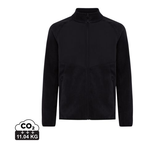 Werbeartikel Iqoniq Talung Mikrofleece Jacke aus recyceltem Polyester – schwarz – 5XL – mit Logo bedruckt