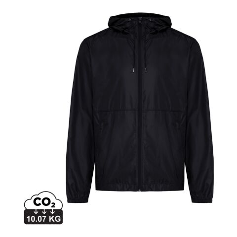 Werbeartikel Iqoniq Logan Lightweight Jacke aus recyceltem Polyester – schwarz – XXS – mit Logo bedruckt