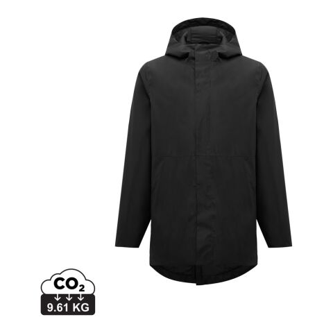 Werbeartikel IQONIQ Thelon Parka aus recyceltem Polyester – schwarz – XL – mit Logo bedruckt