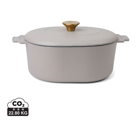 Werbeartikel VINGA Monte Heritage Kokotte 4 L – grau – mit Logo bedruckt