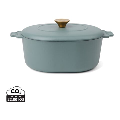 Werbeartikel VINGA Monte Heritage Kokotte 4 L – blau – mit Logo bedruckt