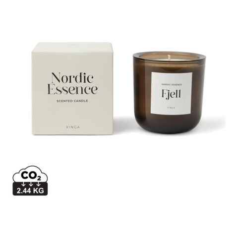 Nordic Essence Duftkerze groß weiß-dunkelbraun | ohne Werbeanbringung
