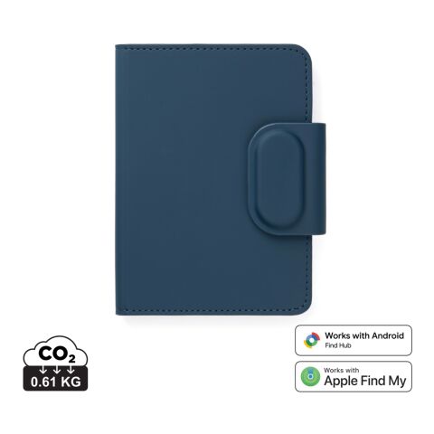 Werbeartikel VINGA Baltimore RCS Passport Cover mit Dual-Finder – blau – mit Logo bedruckt