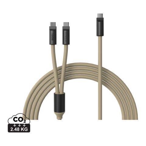 VINGA Baltimore Silikon-Multiladekabel, Type-C to 2x Type-C grau