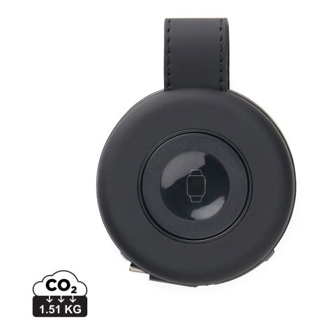 Werbeartikel VINGA Baltimore 2-in-1 kabelloser 15W RCS Travel Charger – schwarz – mit Logo bedruckt