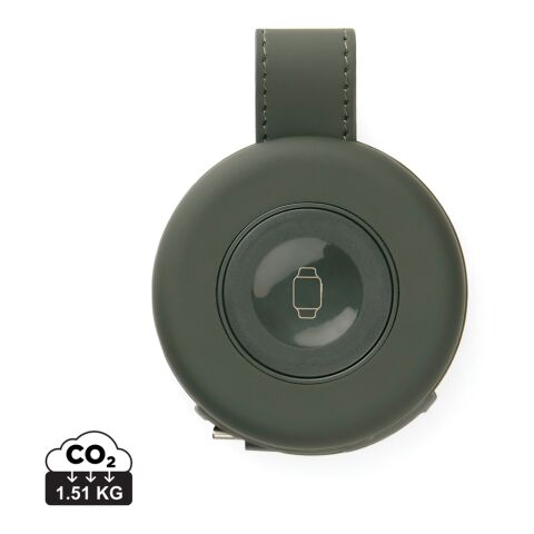 Werbeartikel VINGA Baltimore 2-in-1 Wireless Charger – grün – mit Logo bedruckt nachhaltig 15W Qi-kompatibel für Messen & Events