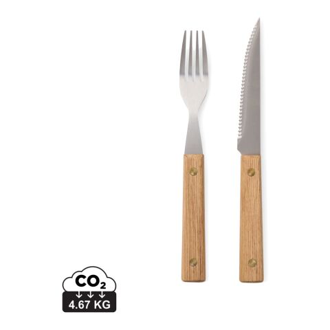 VINGA Paso 8-teiliges Grill-Besteck-Set braun | ohne Werbeanbringung | Nicht verfügbar | Nicht verfügbar