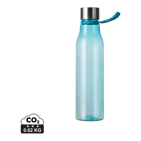 Werbeartikel VINGA Lean 800 ml Wasserflasche RCS-zertifiziert recyceltes PET BPA-frei mit Trageschlaufe & Griff – blau – mit Logo bedruckt