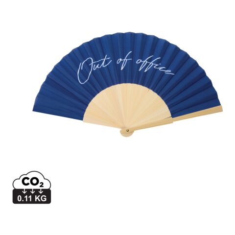 Werbeartikel VINGA Out-of-office Handfächer – navy blau-weiß – mit Logo bedruckt