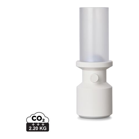 Werbeartikel VINGA Niori RCS Tischlampe – weiß – mit Logo bedruckt