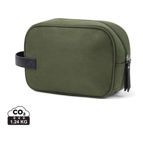 Werbeartikel VINGA Marlow Kosmetiktasche aus RCS recyceltem Polyester – grün-schwarz – Kosmetiktaschen, Kulturbeutel & Schminktaschen mit Logo