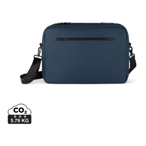 Mitarbeitergeschenk Businesstasche VINGA Baltimore – navy blau – mit Logo bestickt für 15 Zoll Laptop, funktionales Briefcase für Außendienst