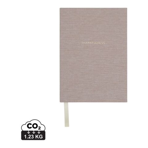 VINGA Thankfulness GRS-recyceltes Papierjournal beige | ohne Werbeanbringung | Nicht verfügbar | Nicht verfügbar