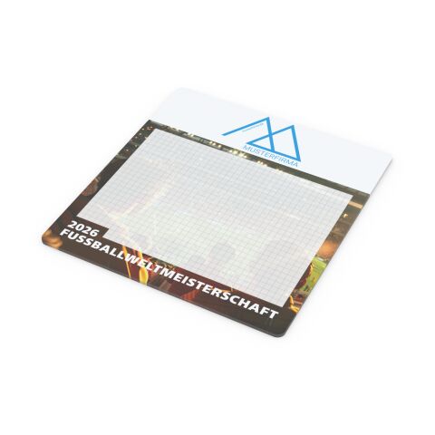 Werbeartikel Mousepad WM-Edition 2026 – weiß – mit Logo bedruckt 203 × 217 mm Notizblock für die Büroausstattung