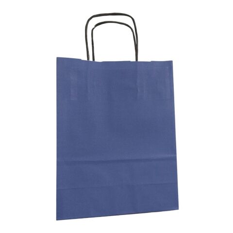 Werbeartikel Krafttasche glatt Color – blau – 18 x 8 x 21 cm – mit Logo bedruckt