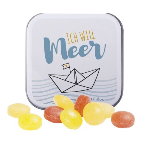 Dose quadratisch 4c Euroskala | Mini Bonbons Fruchtmix