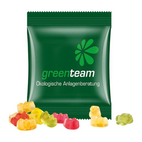 Minitüte 10g, Fruchtgummi Standardformen weiß | ohne Werbeanbringung | Kompostierbare Folie