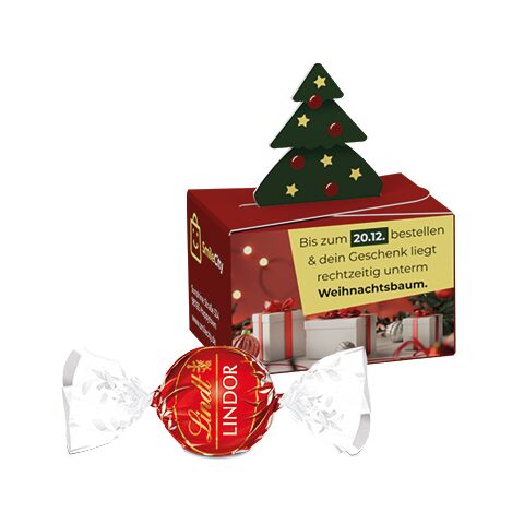 Geschenkbox Mini, Weihnachten 4c Euroskala | 1 LINDOR Milchkugel