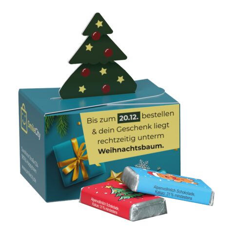 Geschenkbox Mini Weihnachten 4c Euroskala | 5 Alpenmilch-Schokotäfelchen