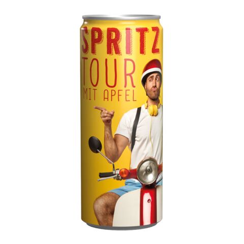 Getränkedose 250 ml transparent | ohne Werbeanbringung | 1 Dose Apfelsaft | Sleeve-Folie