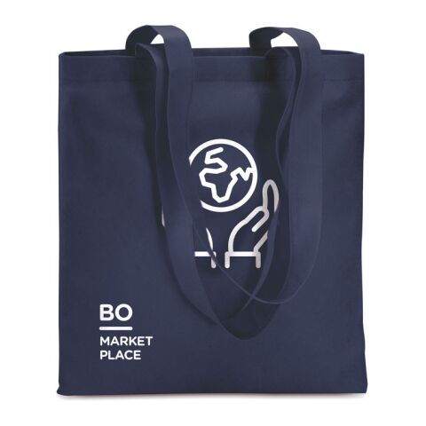 Werbeartikel Einkaufstasche Non Woven – blau – mit Logo bedruckt