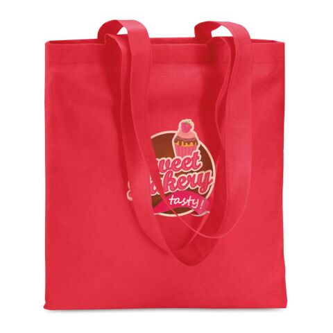 Werbeartikel Einkaufstasche Non Woven – rot – mit Logo bedruckt