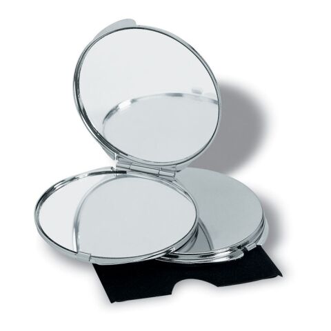 Make-up Spiegel Metall im Veloursetui mattsilber | ohne Werbeanbringung | Nicht verfügbar | Nicht verfügbar | Nicht verfügbar