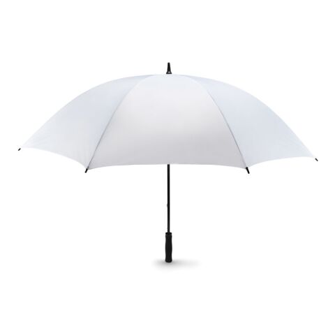 Werbeartikel Regenschirm mit Softgriff | weiß | mit Logo bedrucken