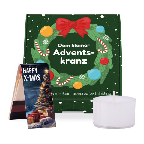 Klappbox S Teelichter 4c Euroskala | Weihnachtsmotiv