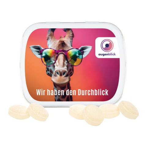 Klappdose weiß | ohne Werbeanbringung | Mini Bonbons Japanisch Minze