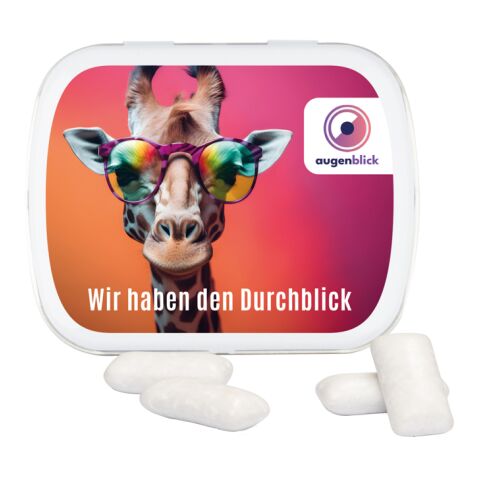 Klappdose weiß | ohne Werbeanbringung | KoRo zuckerfreie Kaugummis