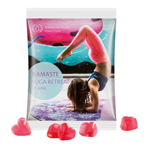 Maxitüte 50 g Trolli Fruchtgummi Standardformen weiß | ohne Werbeanbringung | Herzrot | Folie