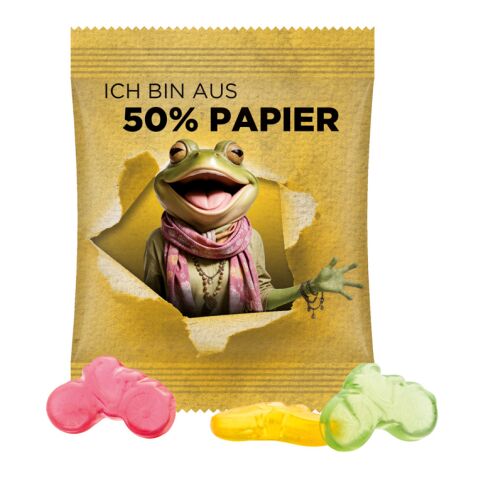 Werbeartikel Minitüte 15 g Trolli Fruchtgummi Standardformen – weiß – mit Logo bedruckt
